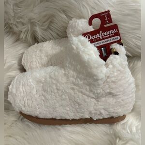 Dearfoams Cozy Comfort Women's Teddy Bootie Slippers 5-6